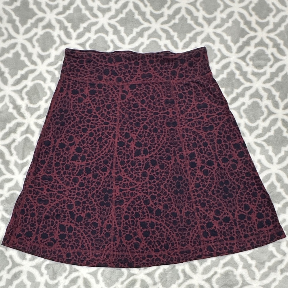 Patagonia Burgundy and Navy A-Line Skirt